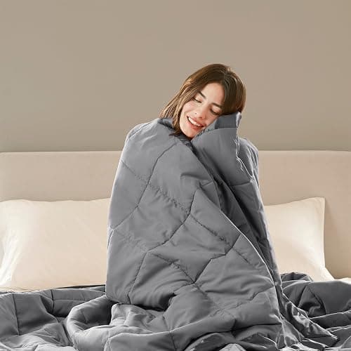 Madison Park Windom Down Alternative Blanket, Premium 3M Scotchgard Moisture Wicking Treatment, Lightweight and Soft Bed Cover For All Season, Satin Trim, Charcoal Full/Queen thumbnail 6