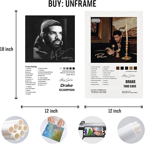 A Set of 2 Album Cover Scorpion Posters Take Care Canvas Poster Unframe:16x24inch(40x60cm) thumbnail 5