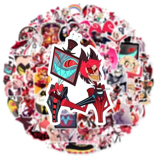 50Pcs Hazbin Cartoon Hotel Stickers Mixed Pack,Cartoon Characters Stickers Movie Decorative Sticker for Kids Teens Adults Waterproof Sticker for Water Bottle Laptop (Hotel) thumbnail 2