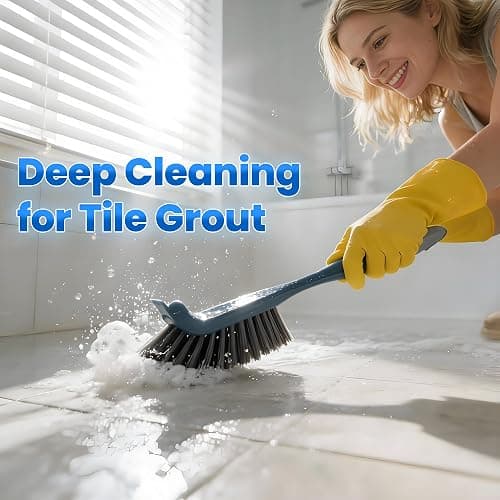 SSINBOANGI 3 Pack Hard Bristle Scrub Brush Set, Cleaning Brush Designed for Cleaning Shower, Bathroom Faucets, Tile Grout, Sink Edges, Around Toilets, and Hard to Reach Corners and Crevices thumbnail 8