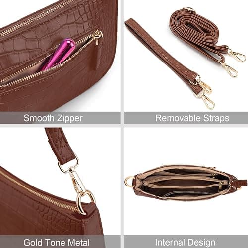 NIUEIMEE ZHOU Small Shoulder bag with 2 Removable Straps Cross Body Clutch Purse Handbag for Women thumbnail 7