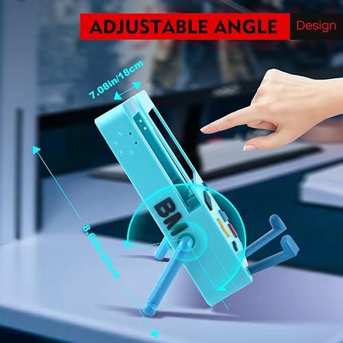 GRAPMKTG Charging Stand for Nintendo Switch Accessories Portable Dock Compatible for Nintendo Switch OLED Cute Case Decor Gift Men Women Kids Blue thumbnail 4