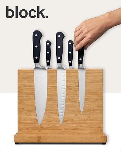 LARHN Magnetic Knife Block for up to 23cm (9″) Knives - Powerful Double-Sided Wooden Magnetic Knife Holder for Easy-Access Kitchen Knife Storage - Supplied Without Knives thumbnail 3
