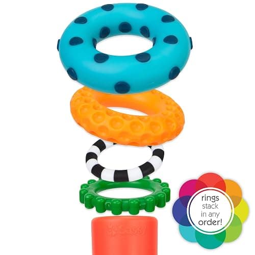 Sassy Stacks of Circles Stacking Ring STEM Learning Toy, Age 6+ Months, Multi, 9 Piece Set thumbnail 6