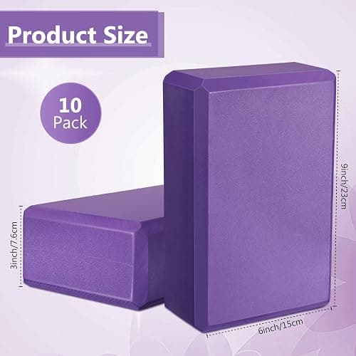 10 Pcs Yoga Blocks Eva Foam Blocks Supportive Yoga Brick Soft Non Slip Gymnastic Blocks Lightweight Dance Blocks for Stretching Accessories for Women, Pilates, Meditation (Purple) thumbnail 3