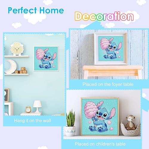 Diamond Art Kits for Kids - Crafts for Girls 8-12 - Diamond Art Painting with Wooden Frame - Arts and Crafts for Kids Ages 4-6 8-10 - GEM Art Supplies for Adult Beginners Home Wall Decor Gifts thumbnail 8