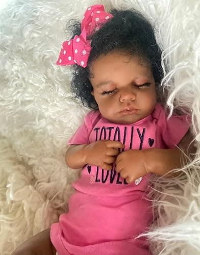 Anano African American Reborn Baby Dolls Black Girl 20 Inch Biracial Silicone Baby Doll Full Body Waterproof Lifelike Newborn Babys Realistsic Silicone Babys Doll Can Be Into Water thumbnail 2