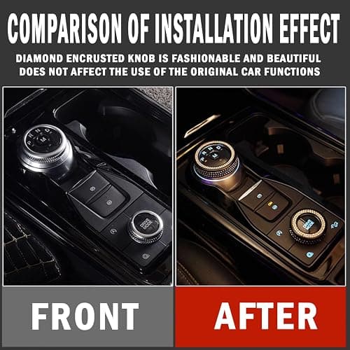 JIEREPU Bling Center Console Button Rings Cover for Ford Explorer ST Sport XLT - Drive Mode & Gear Shift Knobs, Perfect Fit - Enhance Car Interior, for Ford Explorer 2020 to 2025 (Black) thumbnail 2