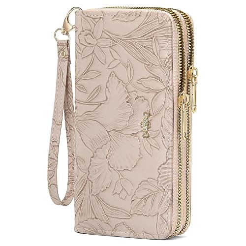 RNIEGA Wallet for Women Clutch Double Zip Around Credit Card Holder Leather Women's Wallet Large Capacity - Image 1