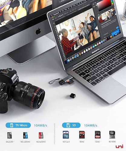 uni SD Card Reader, High-Speed USB C to Micro SD Card Adapter USB 3.0 Dual Slots, Memory Card Reader for SD/Micro SD/SDHC/SDXC/MMC, Compatible with MacBook Pro/Air, Chromebook, Android Galaxy thumbnail 3