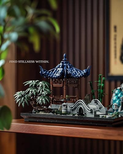 Nifeliz Chinese Garden Building Set, Aesthetic Model Toy for Display in the Home or Office, an Idea for Gardening and Mindfulness Enthusiasts (1877 PCS, NF10311) thumbnail 3