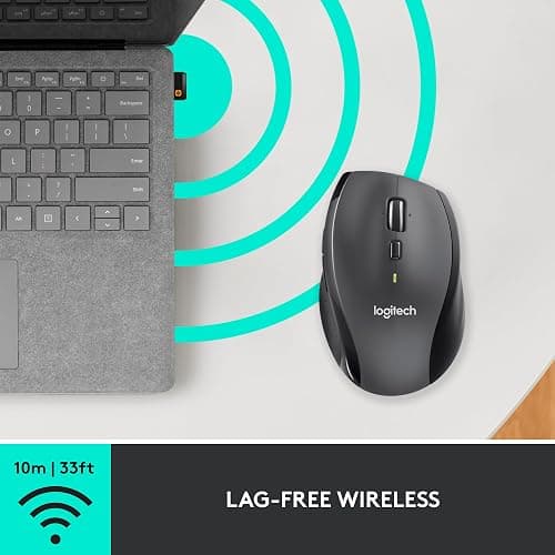 Logitech M705 Marathon Wireless Mouse, Gaming Mouse Wireless, 2.4 GHz USB-A Receiver, 5-Programmable Buttons, 3-Year Battery, PC, Mac, Laptop, Chromebook - Black thumbnail 7