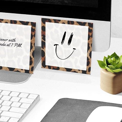 AOPEFNX Sticky Notes, 2 Pads, 3x3 inches, Cute Colorful Fun Self-Stick Note Pads, Easy Post, Strong Adhesive Notepad Cute Black Leopard thumbnail 4