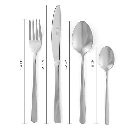 Russell Hobbs RH00023 24 Piece Cutlery Set – Vienna Stainless Steel Flatware Service for 6 People, Knife & Fork Silverware, Dishwasher Safe Knives Forks Spoons, Mirror Polish Finish, Home/Restaurant thumbnail 3