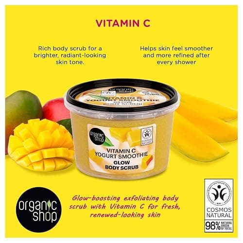 Organic Shop 250ml Body Scrub Vitamin C Yogurt Smoothie Glow thumbnail 6