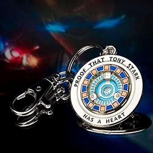 Iron Man Marvel Tony Has A Heart 3D Metal Key Chain | Officially licensed Arc Reactor design, durable metal construction, o-ring and lobster claw clasp, gift for Marvel fans thumbnail 3