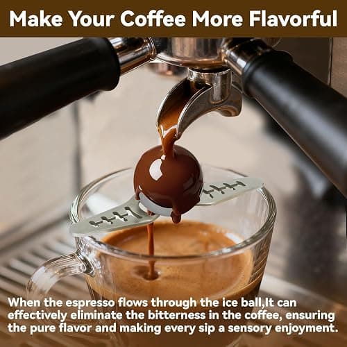 RAWILL 2PC Espresso Cooling Ball Kit, Stainless Steel Espresso Ball Chiller with Stand,Enhance Flavor for Coffee,Bourbon Cocktails,Ideal Gift for Family and Friends thumbnail 3