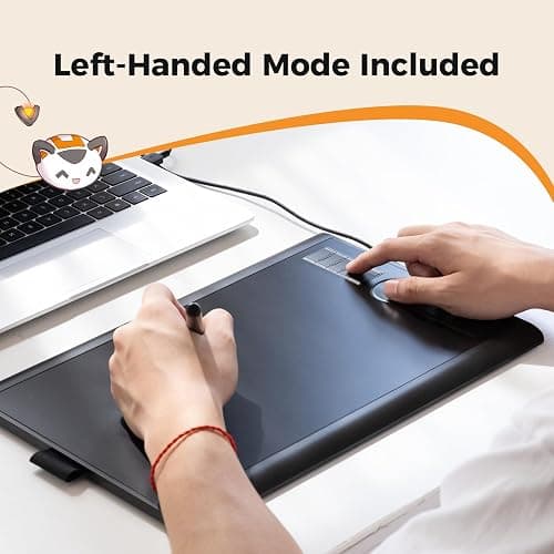 GAOMON M10K Drawing Tablet, 10x6 inch Large Graphics Tablet with Touch Ring, 8192 Levels Battery-Free Stylus, 10 Hot Keys, Art Tablet for Design, Writing, Editing, Work with Mac, Windows, Android thumbnail 7