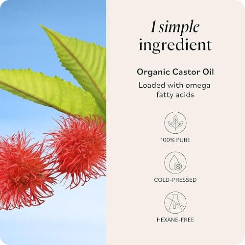 Sky Organics Castor Oil - USDA Certified Organic Hair Oil for Hair Growth, Skin, Face, Eyelashes - Cold Pressed & Hexane Free - Pure Organic Castor Oil Pack Wrap - Carrier & Hair Treatment Oil -16oz thumbnail 4