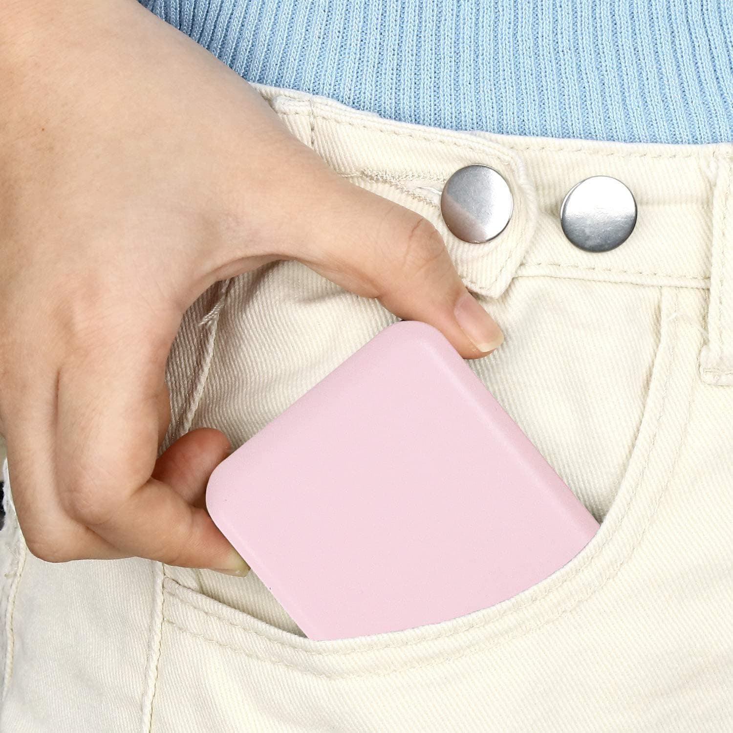 LIWEGHT Makeup Pocket Mirror, Compact Makeup Mirror with Light, 1X/3X Magnification LED Compact Travel Mirror, 2-Sided, Portable, Folding, Handheld, Small Lighted Compact Mirror for Gift, Pink thumbnail 7