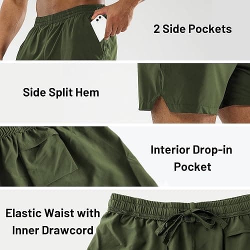 MIER Men's Workout Running Shorts Quick Dry Active 5 Inches Shorts with Pockets, Lightweight, Breathable thumbnail 4