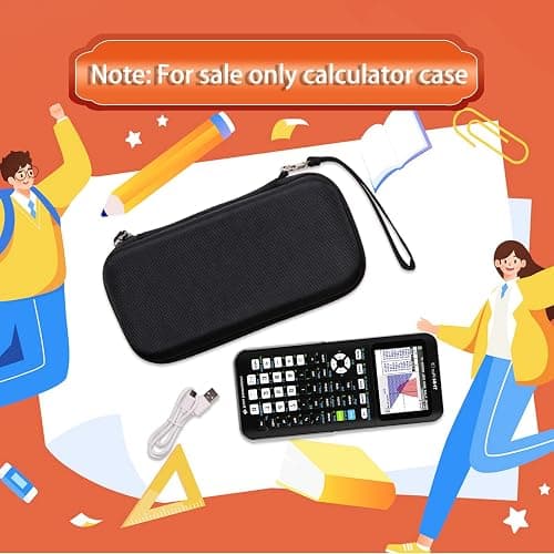 Case for Texas Instruments TI-84 Plus CE/TI-84 Evo/TI 84 Plus/TI-Nspire CX II CAS/TI-Nspire CX II Graphing Calculator, Mesh Pocket for Charging Cables, Pens and Rule(White) thumbnail 7