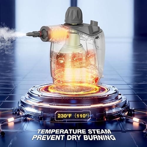 Handheld Steam Cleaner, Steam Cleaner with 16 PCS Accessory & Safety Lock, 500ML Large Capacity Natural Surface Steam for Cleaning, Multipurpose Steamer for Home, Car, Bathroom, Grease (White) thumbnail 2