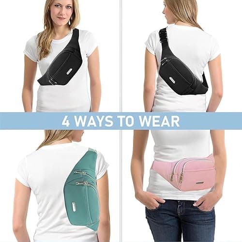 6 Pieces Crossbody Bags for Men Women, 6 Colors Adjustable Fanny Pack with Large Pockets, Waterproof Waist Money Belts, Shoulder Pouch, Portable Chest Bag for Travel Shopping Running Sport School thumbnail 3