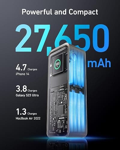 ANKER Prime Power Bank, 27,650mAh 3-Port 250W Portable Charger for Travel, TSA-Approved, Smart App, for MacBook Pro/Air, iPhone 16/15/14 Series, Samsung, Laptops, and More thumbnail 4