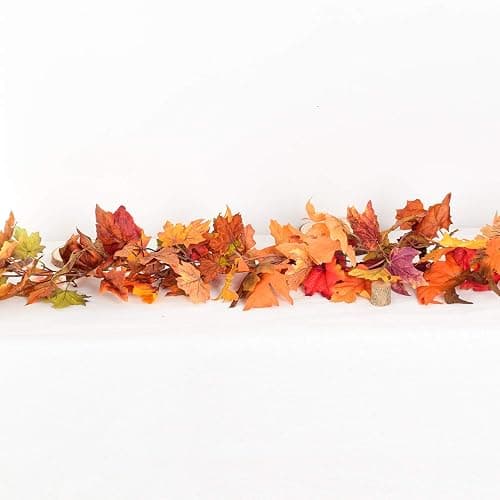 Artiflr 2 Pack Fall Maple Leaf Clearance, 5.9Ft/Piece Hanging Vine Garland Artificial Autumn Foliage Thanksgiving Decor for Home Wedding Fireplace Party Christmas thumbnail 6