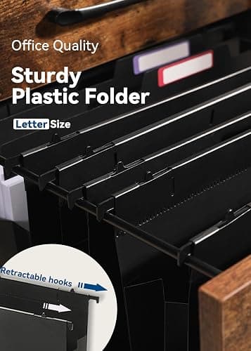 SortRax Plastic High Capacity Hanging File Folders, Letter Size, 4" Expanding Accordion Pocket with Movable Dividers, Heavy Duty for Filing Cabinet, Insertable Tabs, 6 Pack thumbnail 5