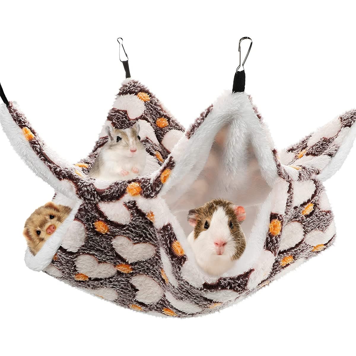 Small Pet Cage Hammock, 1 PCS Double Layer Pet Hanging Bed for Ferrets, Guinea Pigs, Hamster, Squirrel, Rabbit (30 x 30cm/11.8 x 11.8in) - Image 1