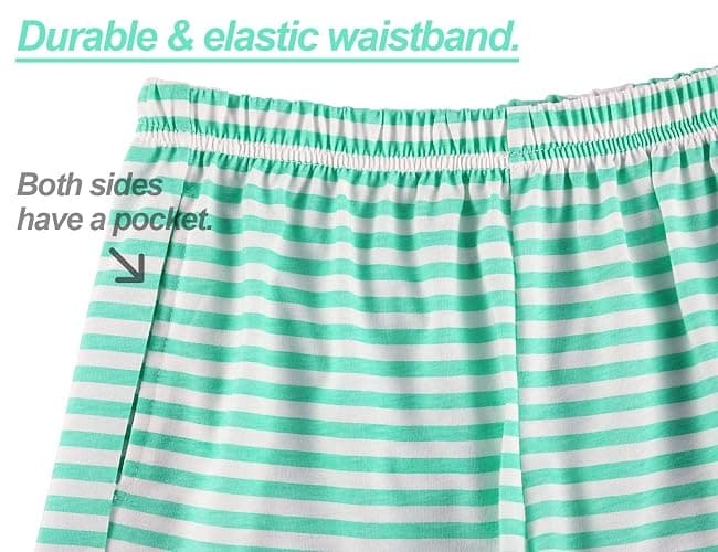 Cozchique Girls Soft Striped Summer Tank Top & Shorts Pajama Set Sizes 6-18 | Premium Cotton Blend Fabric, 2-Piece PJs, Striped Jammies for Little & Big Girls, Ideal for Lounging and Sleeping thumbnail 4