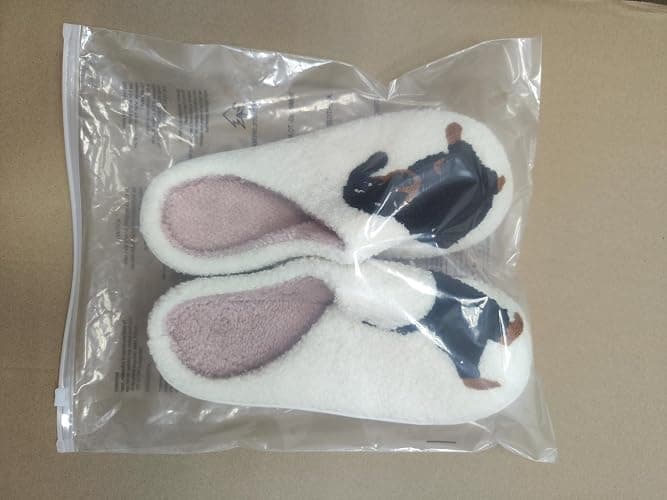 OJXTRDE Cute Dachshund Slippers Women Men Fuzzy Memory Foam Cartoon Animal Slippers Novelty Funny Dog Slippers Winter Warm Plush House Shoes thumbnail 8