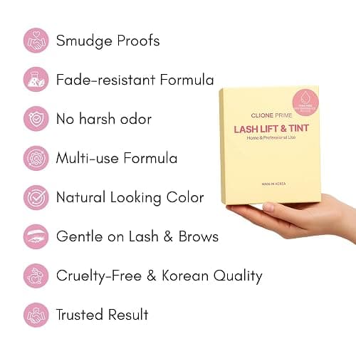 Korean At Home Lash Lift and Color Kit – Temporary Eyelash & Eyebrow Color, Black, Naturally Fades Within 1-2 Weeks, Gentle Vitamin C Formula thumbnail 7