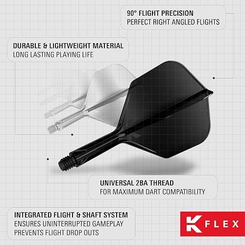 Target Darts K Flex Integrated Dart Flight and Shaft, No.6 | 3-Pack K-Flex - No. 6, Kflex Precision-Molded 2-in-1 Dart Flights and Dart Shaft | Professional Dart Accessories thumbnail 6