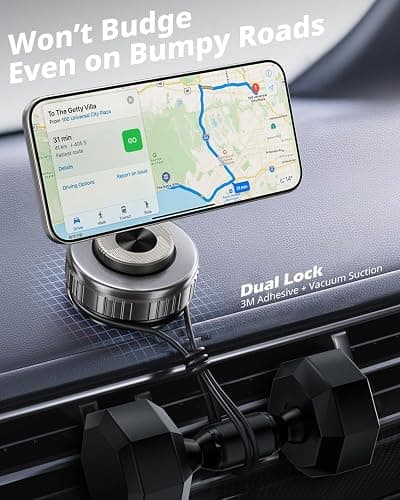 UBeesize 2025 Upgraded 360° Magsafe Vacuum Magnetic Car Phone Holder [108+LBS Strongest Suction&3000gf Dual-Lock Nano Gel] Dashboard & Windshield Mount, Compatible with iPhone 16/15/14/13&Other Phones thumbnail 4