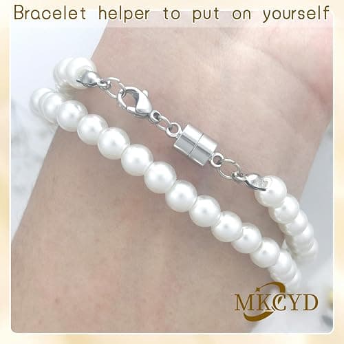 MKCYD Magnetic Necklace Clasp with Lobster Clasp,14K Gold and Silver Magnetic Jewelry Clasps for Necklace Extender Bracelet Closures thumbnail 4