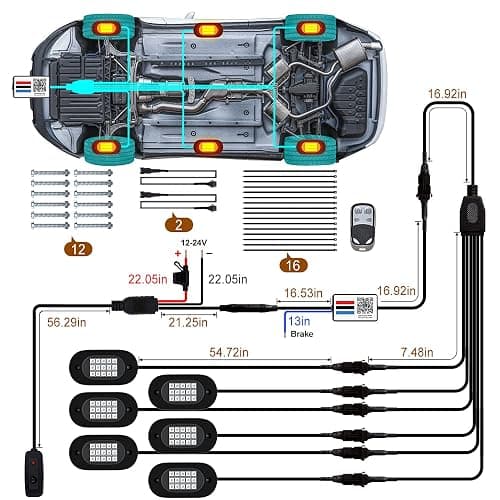 YiLaie RGB LED Rock Lights, with Phone App/Remote Control & Timing & Music Mode Rock Lights Kits, Waterproof Underglow Light for Jeep ATV RZR UTV SUV Off Road AUTO Motorcycle (6 Pods) thumbnail 6