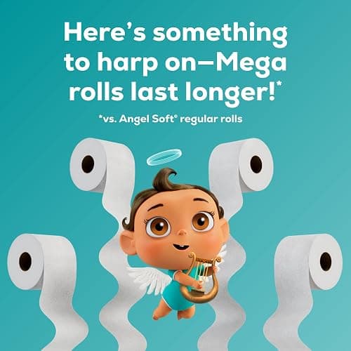 Angel Soft Toilet Paper, 48 Mega Rolls = 192 Regular Rolls, Soft and Strong Toilet Tissue thumbnail 4