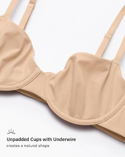 INLYRIC Women's Inbarely Plus Balconette Bra - Demi Unlined No Padding Underwire Comfort Natural Support Everyday Bras thumbnail 3