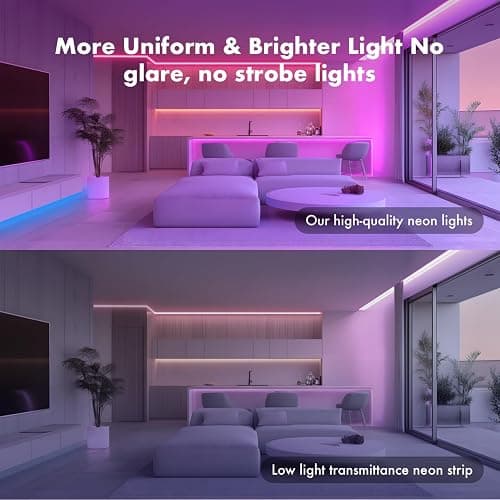 SILFU Outdoor LED Strip Lights, 20FT Waterproof IP67 led Lights for Bedroom RGB, 44Key Remote with App Control, Music Sync Color Changing Rope Lights for Room Decoration thumbnail 3