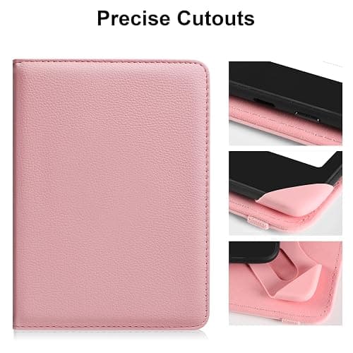 HoYiXi Universal Case for 6 inch Kindle eReader Compatible with Paperwhite(2025/2018)/PocketBook and Tolino/Kobo Clara HD,6" eReader Protective Case Cover Elastic rope,Pink thumbnail 5