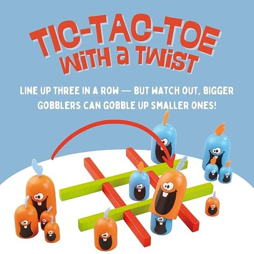 Blue Orange - Gobblet Gobblers (Wood) The Original Game!, Tic Tac Toe Strategy Board Game, Award Winning Kids and Family Friendly Educational Board Game, 2 Players, Ages 5+ thumbnail 3