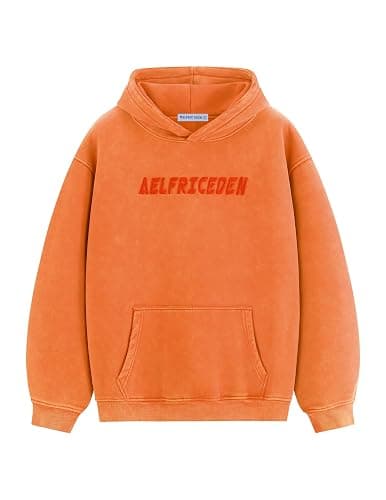 Aelfric Eden Hoodies Mens Acid Wash Hoodie Oversized Vintage Heavyweight Cotton Fleece Hooded Pullover Sweatshirt - Image 1