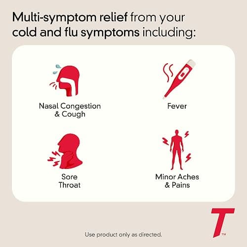 Tylenol Cold + Flu Severe Medicine Caplets for Fever, Pain, Cough & Congestion, 24 ct. - 24 Count (Pack of 1) - Cold + Flu - Caplets thumbnail 6