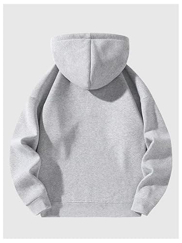 Verdusa Men's Quarter Zip Pullover Hoodies Long Sleeve Drop Shoulder Sweatshirt Casual Pullover thumbnail 2