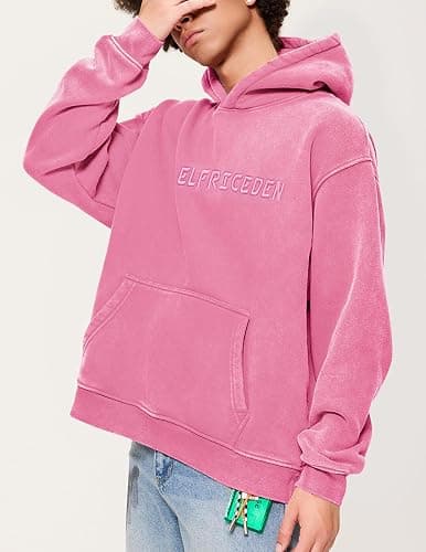 Aelfric Eden Hoodies Mens Acid Wash Hoodie Oversized Vintage Heavyweight Cotton Fleece Hooded Pullover Sweatshirt thumbnail 2
