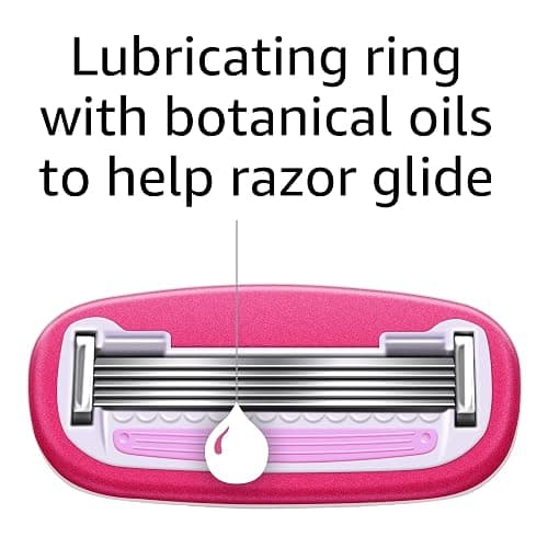 Amazon Basics Women's 5 Blade FITS Razor for Women, FITS Amazon Basics FITS Handle and Venus Handles, Includes 1 FITS Handle, 2 Cartridges & 1 Shower Hanger - Pink - 2 Count (Pack of 1) thumbnail 7