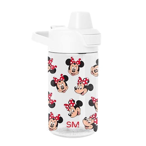 Simple Modern Disney Kids Tritan Plastic Summit Water Bottle | 12 oz BPA-Free Cup with Covered Leak Proof Straw Lid for Girls, Toddlers | Minnie Mouse Fun - Image 1